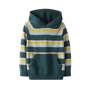 Hanna Andersson Boys Stripe Pocket Front Hoodie‎ Sweater Spring Cotton Casual